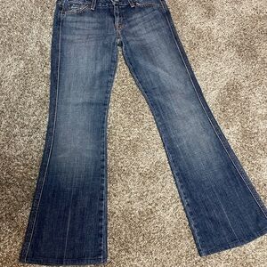 7 For All Mankind Blue Flare Denim Jeans